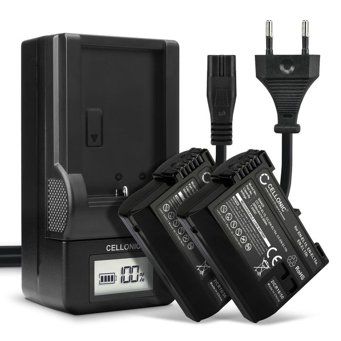 2x Nikon 1 V1 akku + Laturi tuotemerkiltä CELLONIC
