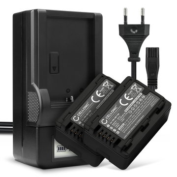 2x Akku + Laturi kameraan Panasonic HC V180, HC V777, HC V380, VX870, HC W580, HC V700, VBT190, VBK180 - VW-VBK180 VW-VBT190 -VBY100 (1780mAh, 3.6V) tuotemerkiltä CELLONIC