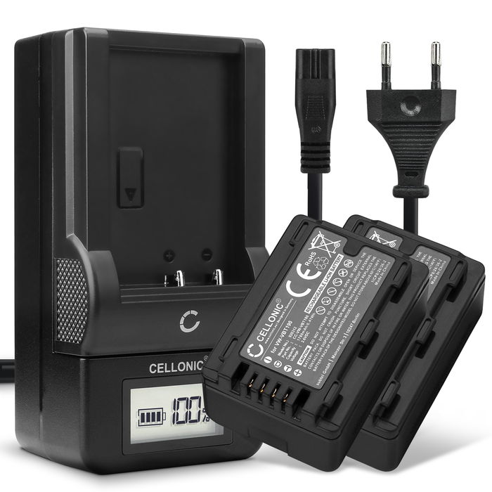 2x Panasonic HC-VXF990 akku + Laturi tuotemerkiltä CELLONIC