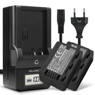 2x Akku + Laturi kameraan Panasonic HC V180, HC V777, HC V380, VX870, HC W580, HC V700, VBT190, VBK180 - VW-VBK180 VW-VBT190 -VBY100 (1780mAh, 3.6V) tuotemerkiltä CELLONIC