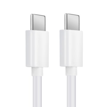 USB-johto läppäriin ASUS Transformer T303UA / T302CA / ZenBook UX490UA / UX370UA - USB C Type C, 1m latausjohto. Valkoinen PVC USB-kaapeli