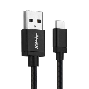 2x USB C Type C - USB A -johto kameraan GoPro Hero 5, 6, 7, 8, 9, 10, 11, Max, Max 360, Fusion - Musta 1m, nopea 3A, Nylon-kamerajohto tuotemerkiltä CELLONIC