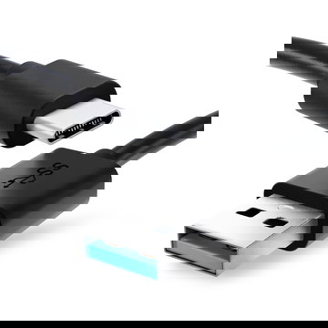 USB-johto tablettiin HP Pro Tablet 608 G1 / Elite x2 1012 G1 (USB A 2.0 -> USB Type C) - USB C Type C, 1m latausjohto. Musta PVC USB-kaapeli