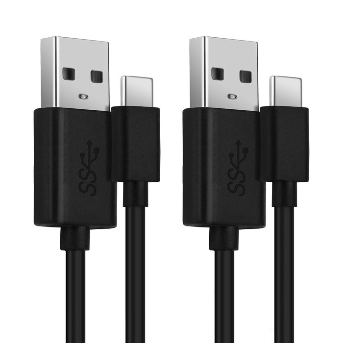2x USB C Type C - USB A -johto kameraan GoPro Hero 5, GoPro 6, GoPro 7, GoPro 8, GoPro 9, GoPro 10, GoPro 11, Max, Max 360, Fusion - Musta 1m, nopea 3A, PVC-kamerajohto tuotemerkiltä CELLONIC