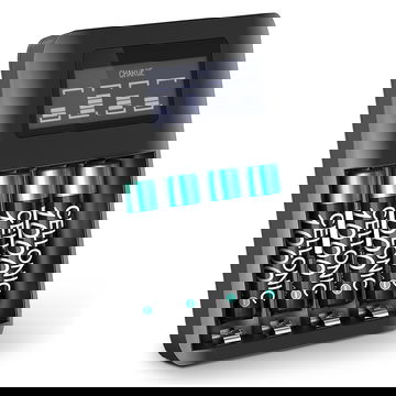 CELLONIC USB-paristolaturi + 4 kpl ladattavia AAA-paristoja 1000mAh, 4 latauspaikkaa, AA ja AAA -patterien (NiMH) laturi, ylilataussuoja