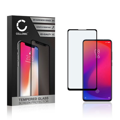Panssarilasi puhelimeen Xiaomi Mi 9T / Mi 9T Pro - 3D Case-friendly, 9H, 0,33mm, Full Glue, Musta, CELLONIC