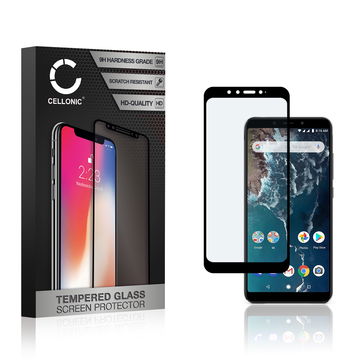 Panssarilasi puhelimeen Xiaomi Mi A2 - 3D Case-friendly, 9H, 0,33mm, Full Glue, Musta, CELLONIC