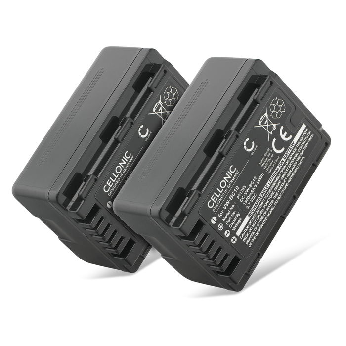 2x subtel Akku Panasonic HC-V808 1500mAh, Vaihtoakku Replacement Battery