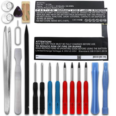 subtel Replacement Tablet Battery for Apple iPad Pro 10,5" (A1701 / A1709 / A1852) + 17-Tool Tablet Repair Kit - A1798 8130mAh