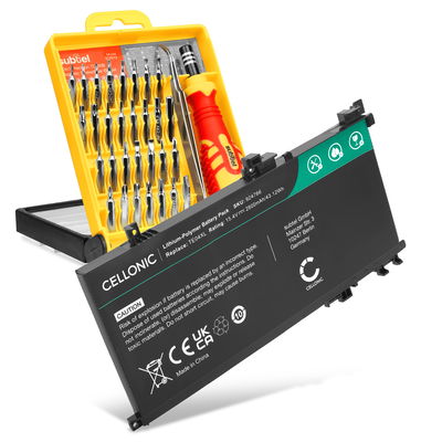 Akku tietokoneeseen HP Omen 15-ax200, ax201, ax202, ax203, ax204, ax205, Pavilion 15-bc200, TE04XL 15.4V 2800mAh + Työkalu tuotemerkiltä CELLONIC