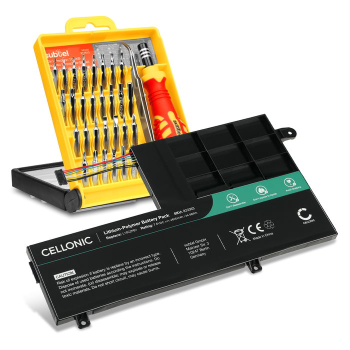 Akku tietokoneeseen Lenovo Yoga 510-14AST, 510-14IKB, 510-14ISK, 510-15IKB, 510-15ISK, L15M2PB1, L15C2PB1 - 7.6V 4600mAh + Työkalu tuotemerkiltä subtel