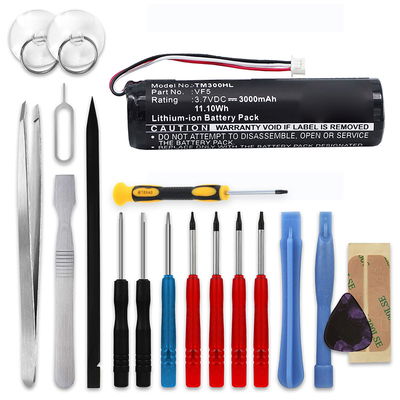 Akku + Työkalu navigaattoriin TomTom Rider/Go 910, 710, 700, 530, 400, Garmin Streetpilot i3, i5 - 3000mAh tuotemerkiltä subtel