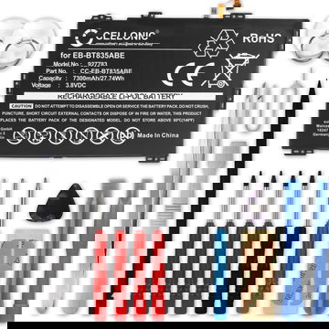 Akku tablettiin Samsung SM-T830 Galaxy Tab S4, Samsung SM-T835 Galaxy Tab S4 LTE - EB-BT835ABE, EB-BT835ABU, GH43-04830A, vaihtoakku 7300mAh + Työkalu