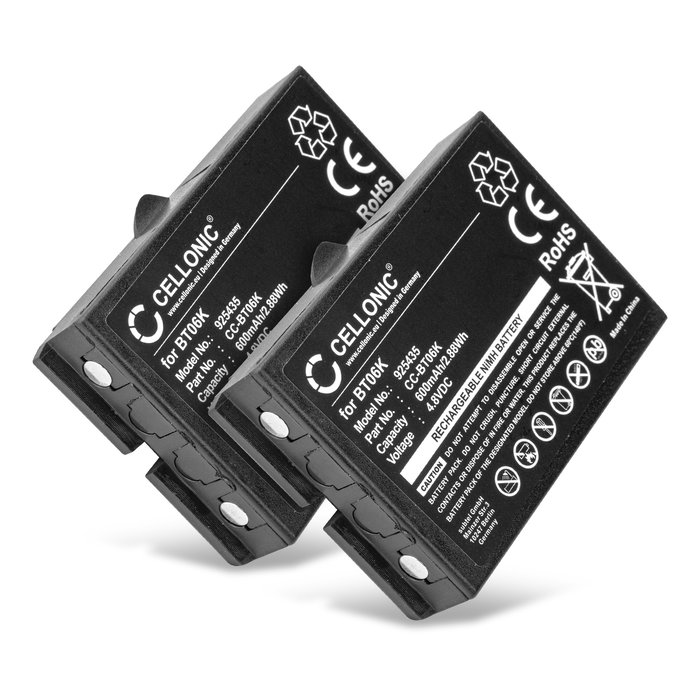 2x Akku kaukosäätimeen Ikusi TM70, Ikusi T70-1, Ikusi T70-2, Ikusi T71 - BT06K, 600mAh, 4.8V vara-akku