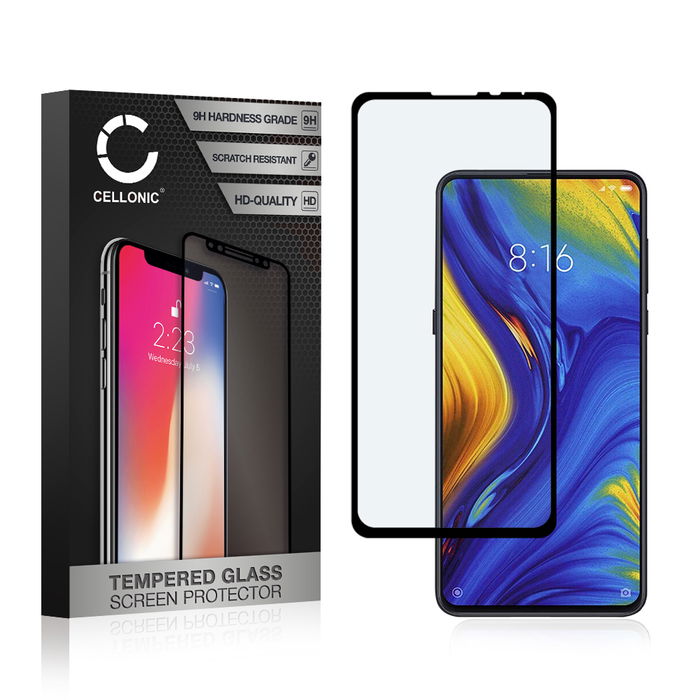 Panssarilasi puhelimeen Xiaomi Mi Mix 3 - 3D Case-friendly, 9H, 0,33mm, Full Glue, Musta, CELLONIC