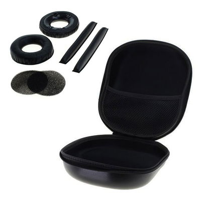 Case +  Earpads for Sennheiser HD 25 HD 25-1 HD 25-1 II - , Black Case