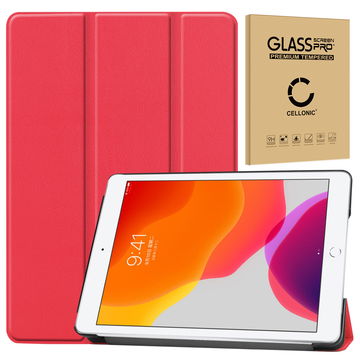 Tabletin suojakotelo Apple iPad 10.2 2019, 2020, 2021 (7th, 8th, 9th Gen) tukijalalla - punainen Tekonahka, taitettava tablettikotelo