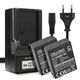 2x Akku AHDBT-201 AHDBT-301 AHDBT-302 (1050 mAh, 3,7 V) + laturi