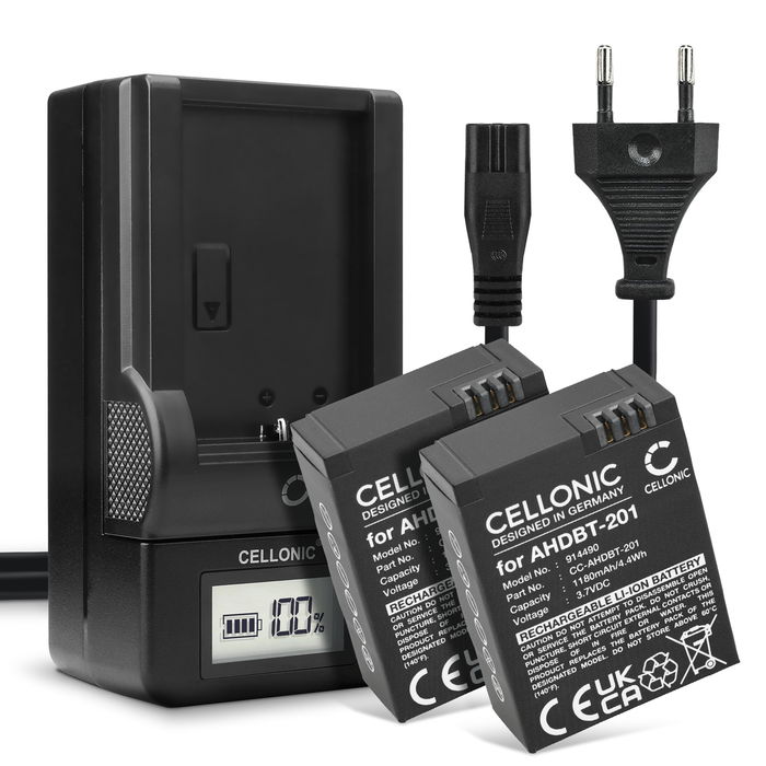 2x GoPro Hero 3 akku + Laturi tuotemerkiltä CELLONIC