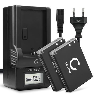 2x Akku + Laturi kameraan Canon S110 S100 SX230 HS SX220 HS SX210 IS SX200 IS SD790 IS SD880 IS SD870 NB5L - NB-5L (1120mAh, 3.7V) tuotemerkiltä CELLONIC
