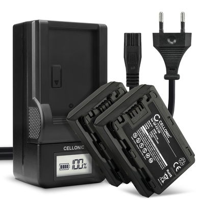 2x Akku + Laturi kameraan Sony A7 IV, Alpha 7C, A6600, 7S III, Alpha 1, Sony A9, A7R III, Alpha 7R V - NP-FZ100 (2040mAh, 7.2V) tuotemerkiltä CELLONIC