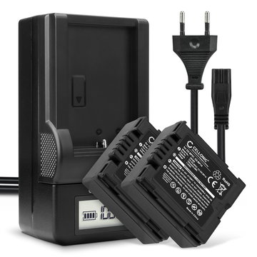 2x Akku + Laturi kameraan Panasonic NV-GS10 NV-GS120 NV-GS140 NV-GS150 NV-GS158 NV-GS180 NV-GS188 NV-GS200 - CGA-DU06,CGA-DU07,CGA-DU12,CGA-DU14 (750mAh, 7.4V) tuotemerkiltä CELLONIC