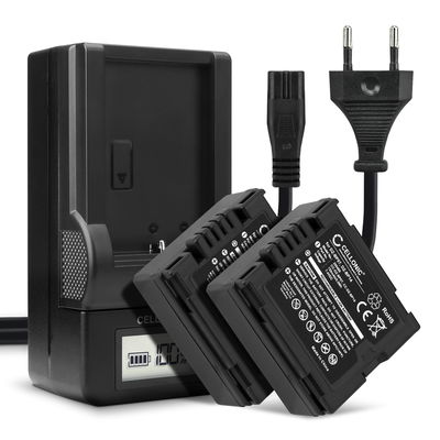 2x Akku + Laturi kameraan Panasonic NV-GS10 NV-GS120 NV-GS140 NV-GS150 NV-GS158 NV-GS180 NV-GS188 NV-GS200 - CGA-DU06,CGA-DU07,CGA-DU12,CGA-DU14 (750mAh, 7.4V) tuotemerkiltä CELLONIC