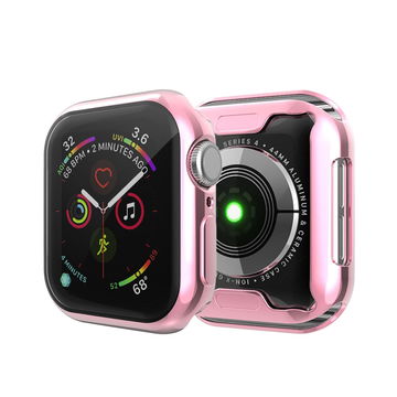 Suojakotelo näytönsuojalla Apple Watch SE / 6 / 5 / 4 - 44mm älykellolle - vaaleanpunainen TPU, 2in1 kotelo
