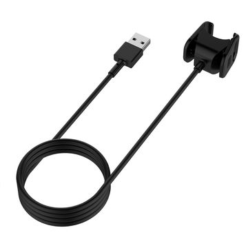 USB-kaapeli älykelloon FitBit Charge 3 - 1A, latausjohto. Musta PVC kaapeli