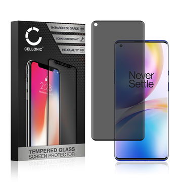 Panssarilasi puhelimeen OnePlus 8 - 3D Case-friendly, 9H, 0,33mm, Edge Glue, Musta, CELLONIC