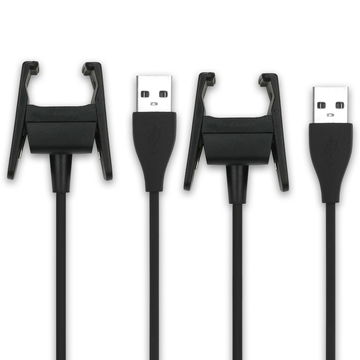 2x USB-kaapeli älykelloon FitBit Charge 2 - , 0,20m latausjohto. Musta  kaapeli