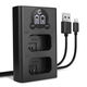 Kaksoislaturi + USB-kaapeli