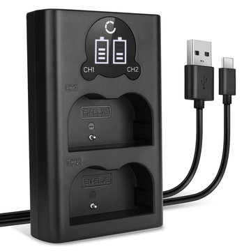 USB-kaksoislaturi (EN-EL3 EN-EL3e EN-EL3a) Nikon D100 D200 D300 D300S D50 D700 D70s D80 D90-laitteille + 1m + USB Kaapeli valmistajalta CELLONIC