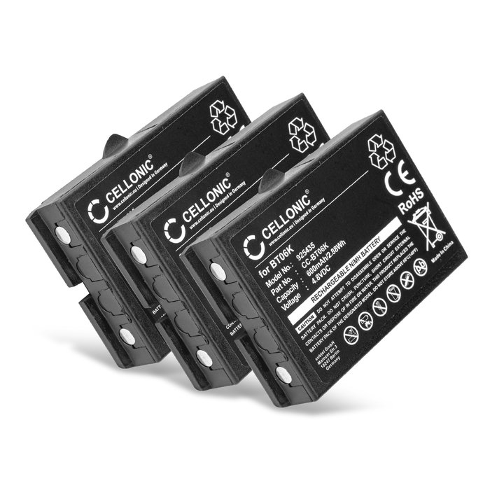 3x Akku kaukosäätimeen Ikusi TM70, Ikusi T70-1, Ikusi T70-2, Ikusi T71 - BT06K, 600mAh, 4.8V vara-akku