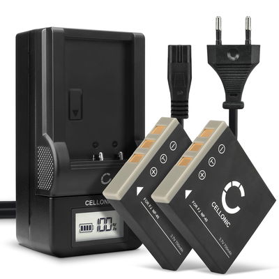 2x Akku + Laturi kameraan Fujifilm Finepix Z5fd Z1 Z2 Z3 F650 V10 F710 F480 F700 F460 J50 F470 F610 F455 - NP-40 (700mAh, 3.7V) tuotemerkiltä CELLONIC