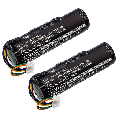 2x Akku tuotteeseen Garmin Astro DC20, DC30, DC40, Dog Tracking - 010-10806-20, 3400mAh, 3.7V vara-akku
