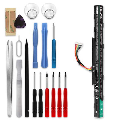 Akku tietokoneeseen Acer Aspire E5-573G, E5-475G, E5-523G, E5-553G, E5-575G, E5-774G, AS16A5K, AS16A8K - 14.8V 2200mAh + Työkalu tuotemerkiltä CELLONIC