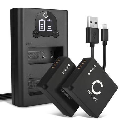 2x akku kameraan Panasonic GX9 GX7 GX80 LX100 II Lumix GX80 TZ81 TZ80 TZ90 TZ95 TZ100 TZ202 DC-GX9 GF3, DMW-BLG10 - DMW-BLG10 DMW-BLE9PP vaihtoakku, 730mAh + Tupla Laturi DE-A98A
