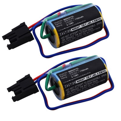 2x Akku tuotteeseen Mitsubishi A1FXCPU, A Series PLCs, A1S Series PLC - A6BAT, A6BAT-MRBAT, B9670-MC, 1700mAh, 3.6V vara-akku