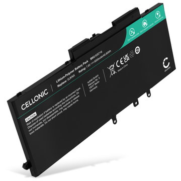 Akku tietokoneeseen Dell Latitude 5490, 5580, 5480, 5590, 5290, 5491, 5280, E5580, Precision 3520, 3530, GJKNX, 5YHR4 - 7.6V 6000mAh tuotemerkiltä CELLONIC