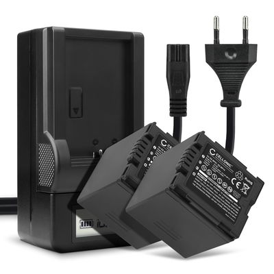2x Akku + Laturi kameraan Panasonic NV-GS250, NV-GS27 -GS17 -GS400 -GS180 -GS75 -GS500 -GS320 -GS60 - CGR-DU14 CGR-DU12 CGA-DU12 (2100mAh, 7.4V) tuotemerkiltä CELLONIC