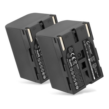 2x Akku kameraan Samsung SC-D24, SC-D23, SC-D55, SC-D60, SC-D33, SC-D27, SC-D34, SC-D31, SC-D77 - SB-L110 SB-L220 SB-LS110 (3000mAh, 7.4V) tuotemerkiltä CELLONIC