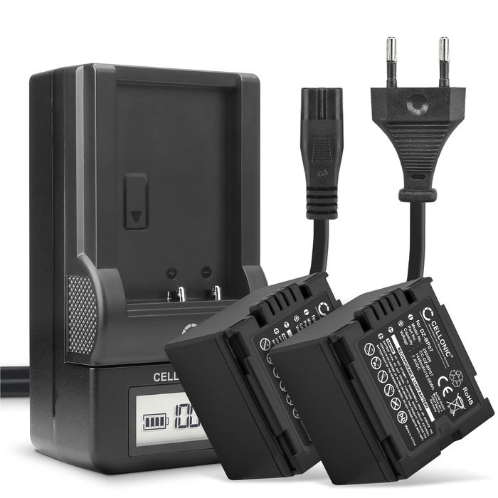 2x Akku + Laturi kameraan Panasonic NV-GS250, VDR-D250, NV-GS500, NV-GS320, CGA-DU21, CGA-DU06, CGA-DU12 - VW-VBD140 (1440mAh, 7.4V) tuotemerkiltä CELLONIC
