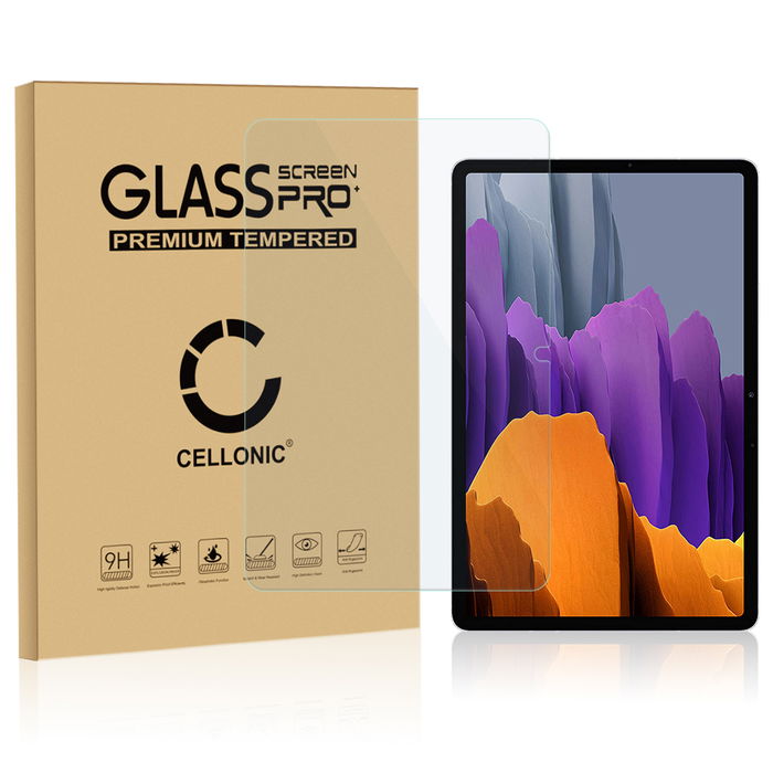 Näytönsuojalasi tablettiin Samsung Galaxy Tab S7 Plus Wi-Fi (SM-T970) - 2.5D, 9H, 0,33mm, Full Glue, Läpinäkyvä, CELLONIC
