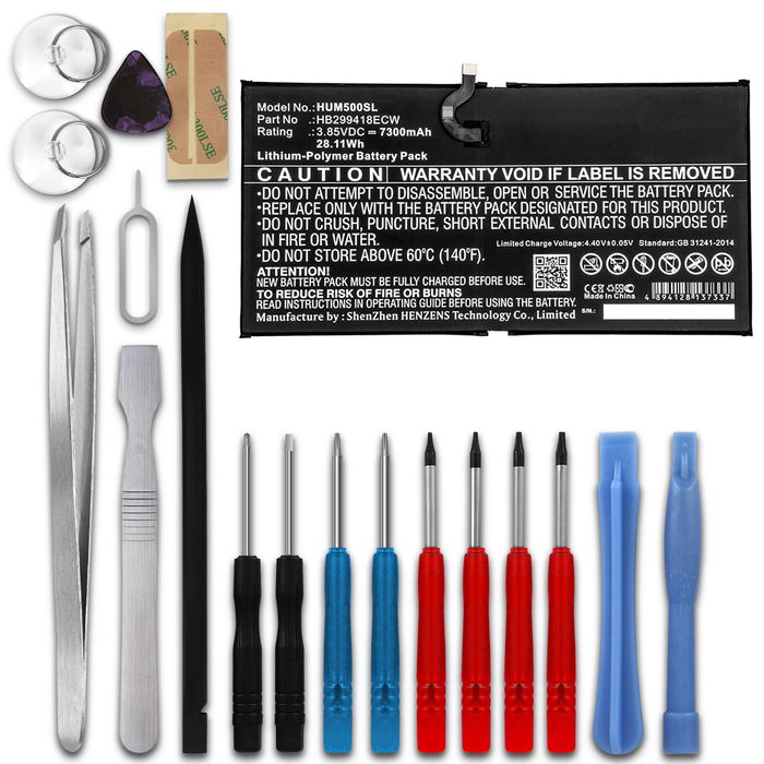 Akku tablettiin Huawei MediaPad M5 10.8 / M5 Pro 10.8 - HB299418ECW, vaihtoakku 7300mAh + Työkalu