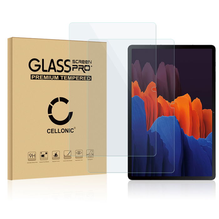 2x Näytönsuojalasi tablettiin Samsung Galaxy Tab S7 (SM-T870 / SM-T875) - 2.5D, 9H, 0,33mm, Full Glue, Läpinäkyvä, CELLONIC