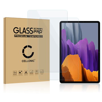 2x Näytönsuojalasi tablettiin Samsung Galaxy Tab S7 Plus Wi-Fi (SM-T970) - 2.5D, 9H, 0,33mm, Full Glue, Läpinäkyvä, CELLONIC