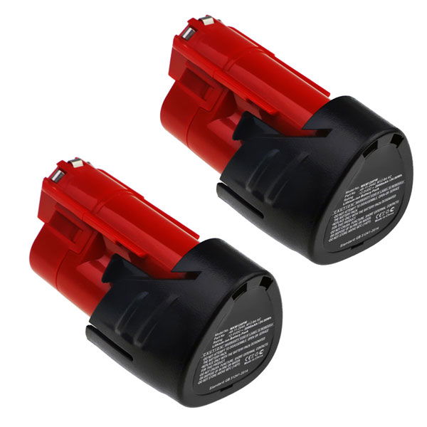 2x Milwaukee M12 B6 akku, 2000mAh vaihtoakku tuotemerkiltä Cellonic