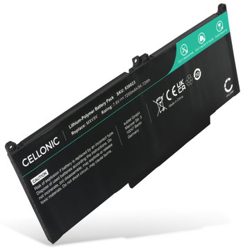 Akku tietokoneeseen Dell Latitude 14 7400, 13 5300, 13 5310, 13 7300, MXV9V, N2K62, 5VC2M - 7.6V 7200mAh tuotemerkiltä CELLONIC