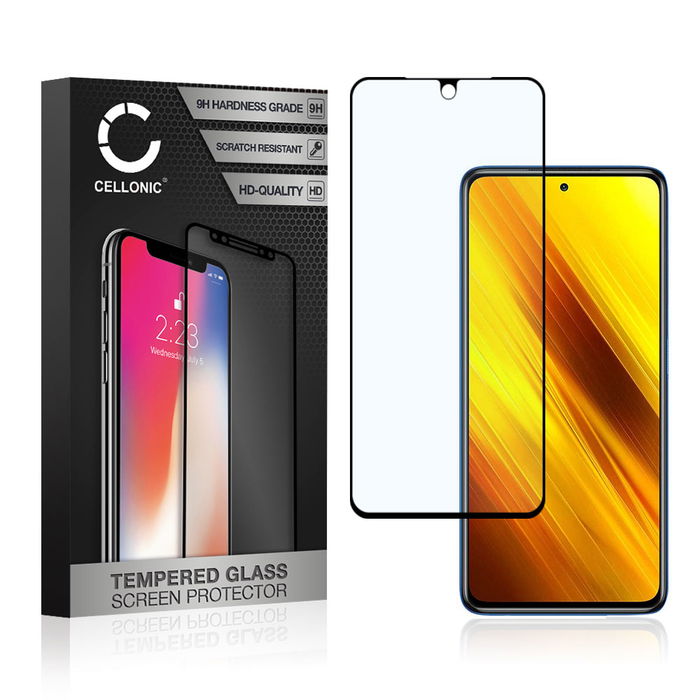 POCO X3 NFC näytönsuojalasi, karkaistu 9H lasikalvo 3D Full Cover valmistajalta CELLONIC